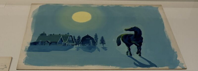 農耕馬「どさんこどんぺい」の絵本原画の展示風景